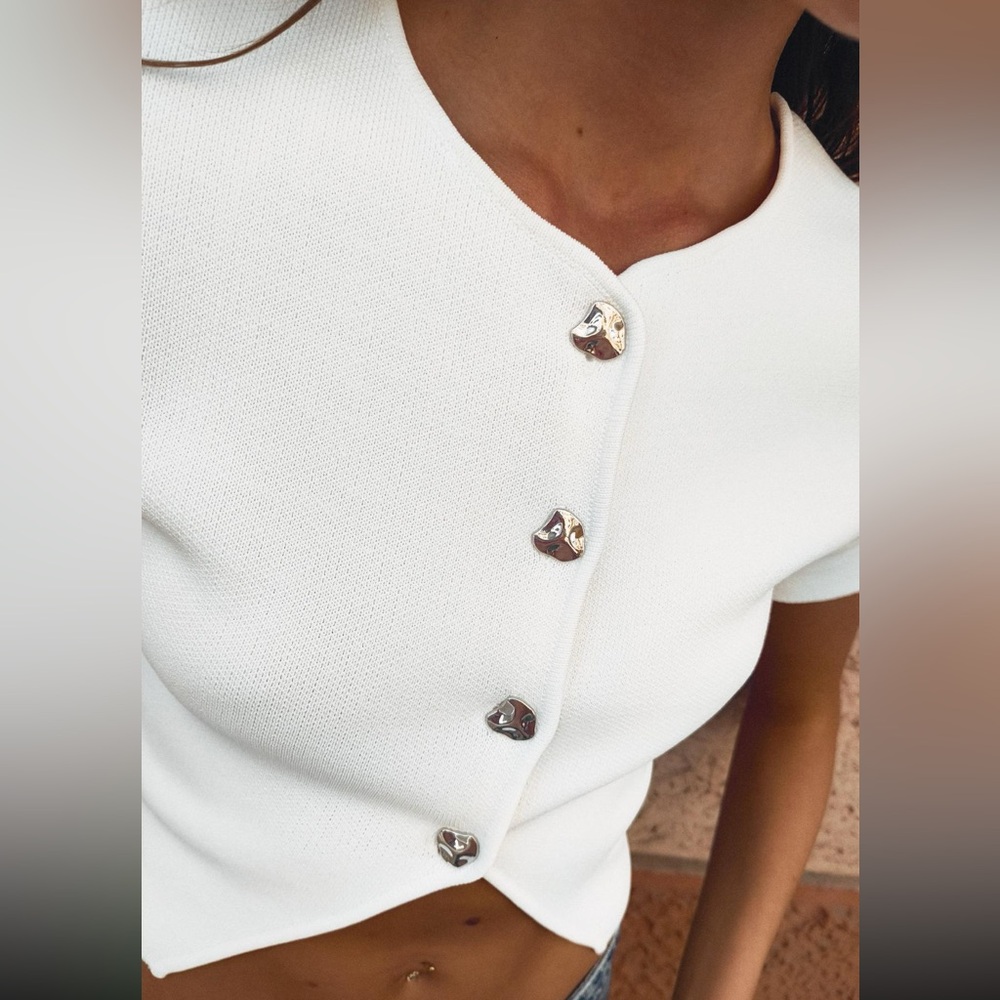 Zara Basic Knit Crop Top - Picture 8 of 8